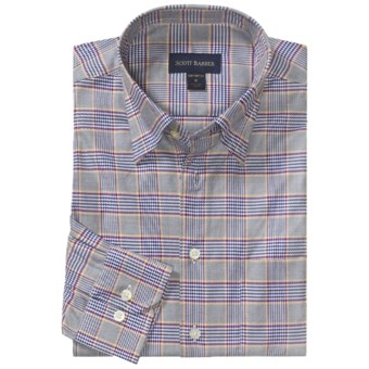 Scott Barber Houndstooth Sport Shirt - Twill, Long Sleeve (For Men) in Blue/Purple/Yellow