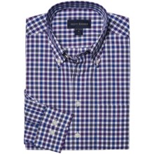 Scott Barber James Basic Check Sport Shirt - Button-Down Collar, Cotton, Long Sleeve (For Men) in White/Navy/Multi - Closeouts