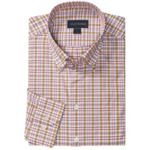 Scott Barber James Check Sport Shirt - Long Sleeve (For Men) in Salmon/Gold/White - Closeouts