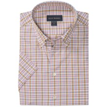 Scott Barber James Fancy Check Shirt - Short Sleeve (For Men) in Salmon/Gold/White - Closeouts