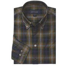 Scott Barber James Garment-Washed Sport Shirt - Cotton, Long Sleeve (For Men) in Black/Green/Orange Plaid - Closeouts
