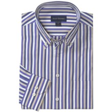 Scott Barber James Multi-Stripe Sport Shirt - Long Sleeve (For Men) in Navy/Cream/Purple - Closeouts