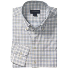 Scott Barber James Windowpane Sport Shirt - Long Sleeve (For Men) in White/Blue/Khaki - Closeouts