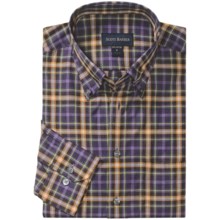 Scott Barber Melange Check Sport Shirt - Cotton, Long Sleeve (For Men) in Purple/Orange/Lime - Closeouts
