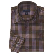Scott Barber Melange Check Sport Shirt - Long Sleeve (For Men) in Brown/Lavender/Tan - Closeouts