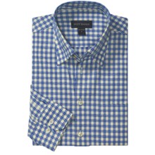 Scott Barber Spring Andrew Check Sport Shirt - Hidden Button Down, Long Sleeve (For Men) in Blue/Tan - Closeouts