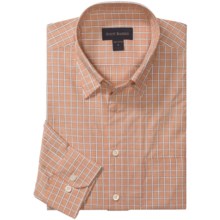 Scott Barber Spring Andrew Check Sport Shirt - Hidden Button Down, Long Sleeve (For Men) in Orange/White - Closeouts