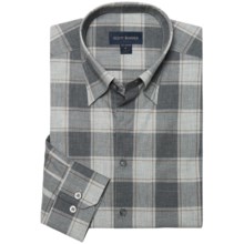 Scott Barber Spring Andrew Windowpane Sport Shirt - Long Sleeve (For Men) in Charcoal - Closeouts