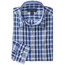 Scott Barber Spring Christopher Check Sport Shirt - Spread Collar, Long Sleeve (For Men) in Navy/Light Blue/Tan - Closeouts