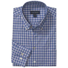 Scott Barber Spring James Check Sport Shirt - Cotton, Long Sleeve (For Men) in Blue/Cream - Closeouts