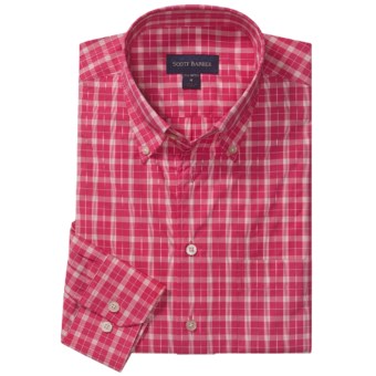 Scott Barber Spring James Check Sport Shirt - Cotton, Long Sleeve (For Men) in Red