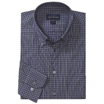 Scott Barber Spring James Check Sport Shirt - Cotton, Long Sleeve (For Men) in Slate