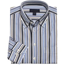 Scott Barber Stripe Sport Shirt - Long Sleeve (For Men) in White/Tan/Blue - Closeouts