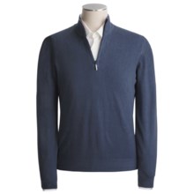 Scott Barber Vintage-Dyed Cotton Sweater - Mock Zip (For Men) in Blue - Closeouts