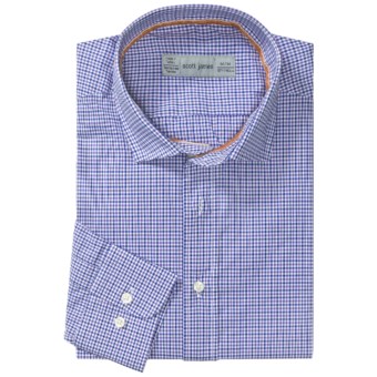Scott James Heath Micro-Check Sport Shirt - Long Sleeve (For Men) in Purple