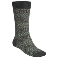 Scott Nichol by Pantherella Fair Isle Norwegian Weave Socks - Wool-Cashmere Blend (For Men) in Charcoal Combo - Closeouts