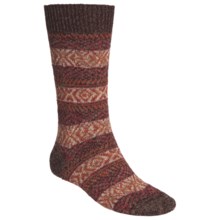 Scott Nichol by Pantherella Fair Isle Norwegian Weave Socks - Wool-Cashmere Blend (For Men) in Rust/Cream Combo - Closeouts