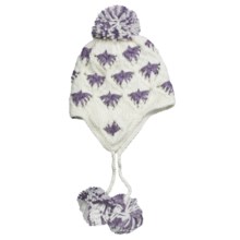 Screamer London Beanie Hat - Ear Flaps, Fleece Lining (For Women) in White/Purple - Closeouts