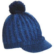 Screamer Powder Puff Billed Beanie Hat (For Women) in Navy - Closeouts