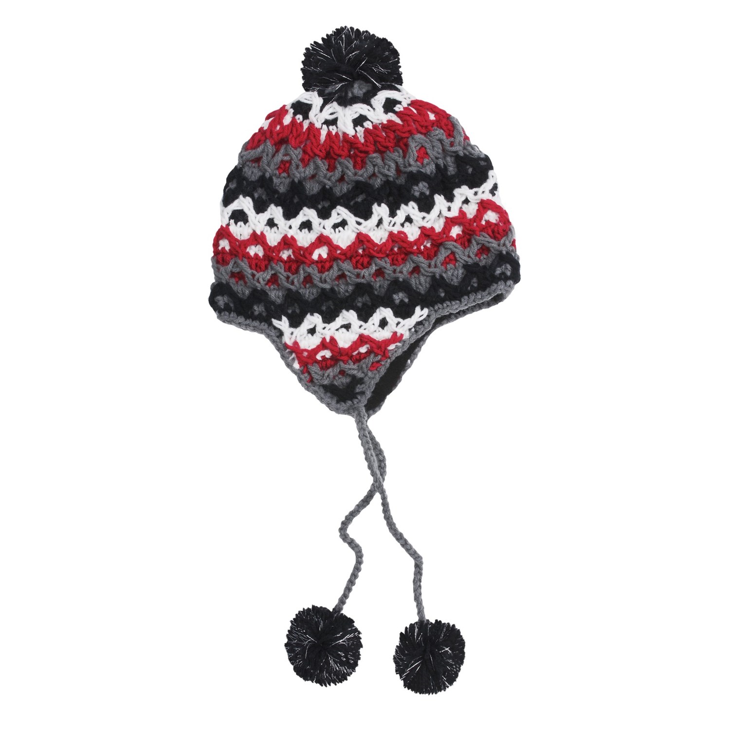 ear flaps Ziggy in Black/Red hat Hat with Women) Screamer Flaps beanie Beanie   Ear (For