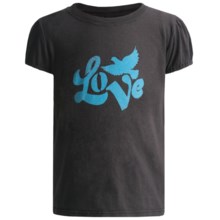 Screen Print T-Shirt - Short Sleeve (For Girls) in Black/Love - 2nds