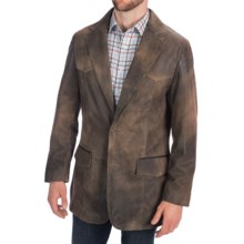 Scully Buffed Lamb Leather Blazer (For Big & Tall Men) in Brown - Closeouts