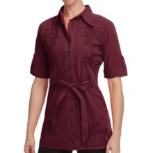 Scully Cantina Collection Tunic Shirt - Pima Cotton, 3/4 Sleeve (For Women) in Burgandy - Closeouts
