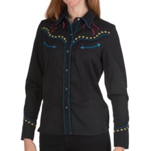 Scully Embroidered Horse Silhouette Shirt - Snap Front, Long Sleeve (For Women) in Black - Closeouts