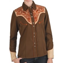 Scully Embroidered Shirt - Snap Front, Long Sleeve (For Women) in Brown - Closeouts