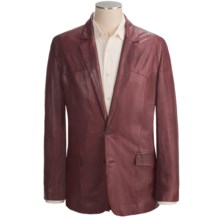 Scully Hand-Rubbed Leather Blazer (For Tall Men) in Black Cherry - 2nds