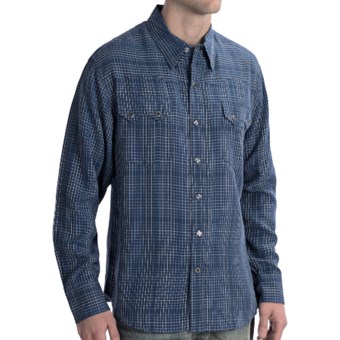 Scully Lifestyle Polynosic Check Shirt - Snap Front, Long Sleeve (For Men) in Blue