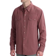 Scully Lifestyle Polynosic Stripe Shirt - Snap Front, Long Sleeve (For Men) in Burgandy - Closeouts