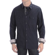 Scully Signature Tonal Check Shirt - Snap Front, Long Sleeve (For Men) in Navy - Closeouts