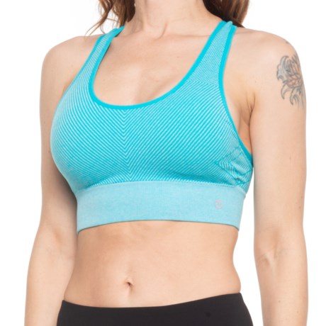 RBX Seamless Keyhole Sports Bra - Low Impact (For Women) - OCEAN TURQUOISE (S )