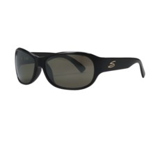 Serengeti Giada Sunglasses - Polarized, Photochromic Glass Lenses (For Women) in Shiny Black/555 Nm - Closeouts