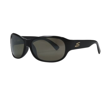 Serengeti Giada Sunglasses - Polarized, Photochromic Glass Lenses (For Women) in Shiny Black/555Nm