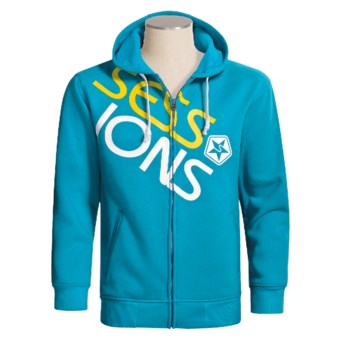 Sessions Scoop Hooded Sweatshirt - Full Zip (For Men) in Vivid Blue