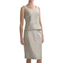 Shantung Sleeveless Shell and Skirt Set - 2-Piece (For Women) in Champagne - 2nds