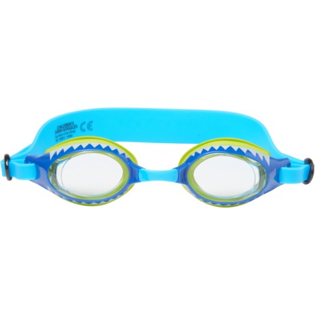 Aqua2ude Shark Print Eyes Swim Goggles (For Kids) - BLUE/GREEN ( )