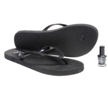 S.H.E. Glitter Sandals - Flip-Flops (For Women) in Black - Closeouts