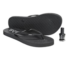 S.H.E. Smooth Sandals - Flip-Flops (For Women) in Black - Closeouts