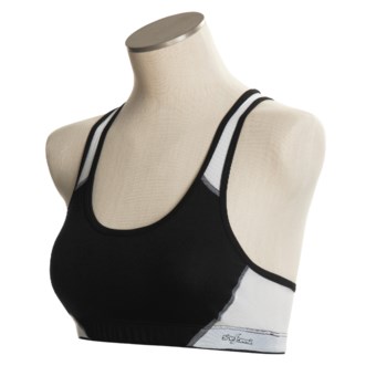 Shebeest Power Flex Sports Bra (For Women) in Black/White