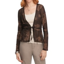 Sheer Print Cardigan Sweater (For Women) in Brown - 2nds