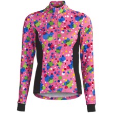 Sheila Moon DriFit Cycling Jersey - UPF 50+, Zip Neck, Long Sleeve (For Women) in Pink Bubble - Closeouts