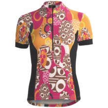 Sheila Moon Winter Weight Cycling Jersey - Zip Neck, Short Sleeve (For Women) in Sahara - Closeouts