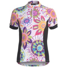 Sheila Moon Winter Weight Cycling Jersey - Zip Neck, Short Sleeve (For Women) in Stardust - Closeouts