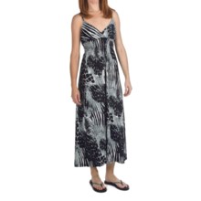 She's Cool Maxi Spaghetti Strap ITY Knit Dress (For Women) in Black/Grey Print - Closeouts