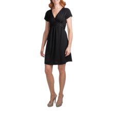 She’s Cool Ity Tie Back Dress - Short Sleeve (For Women) in Black - Closeouts