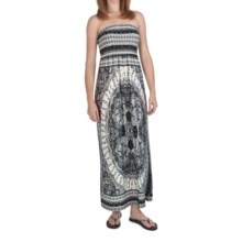 She’s Cool Maxi ITY Knit Dress - Strapless (For Women) in Black/Grey - Closeouts