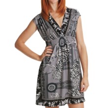 She’s Cool Surplice Neck ITY Knit Dress (For Women) in Black/Grey - Closeouts